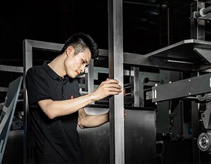 Machine frame welding and surface finish inspection