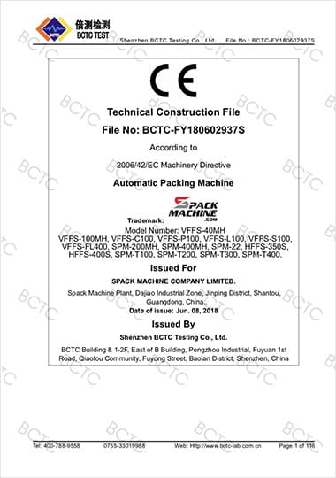 Spartan Machine ISO Quality System Certificate