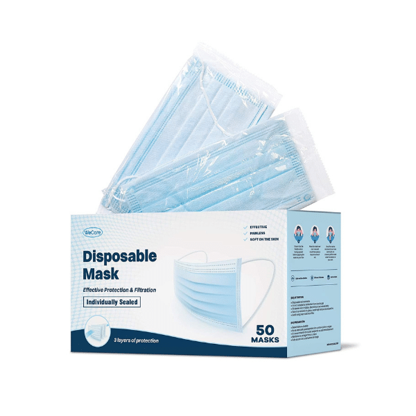 Flow-wrapped mask pack