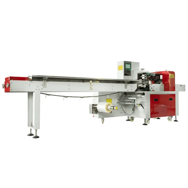 Horizontal flow wrapping machine